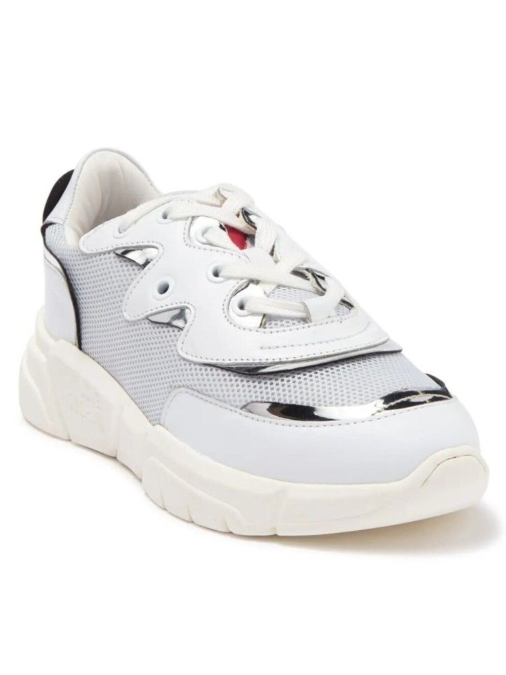 LOVE Moschino Women's Lace-Up Fashion Sneaker Shoes White Size 38 / US 8